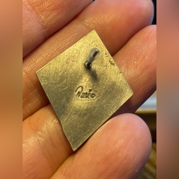 Duri pierceback earrings. Vintage. Geometric boho - Picture 3 of 5